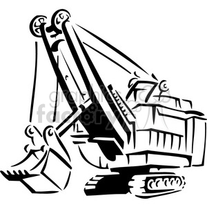300x300 black and white heavy construction loader clipart royalty free