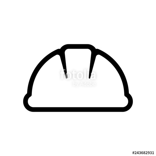 500x500 Construction Hat Outline Icon Clipart Image Isolated On White