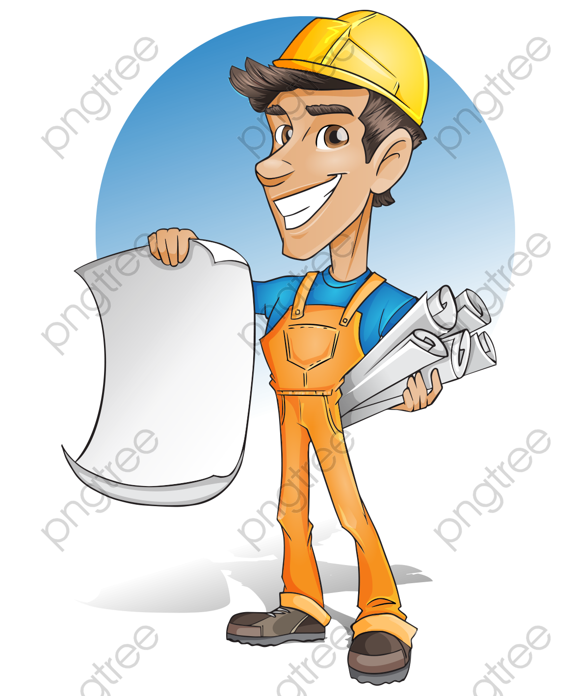 1172x1419 Transparent Hand Painted Cartoon Drawing Construction Workers