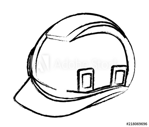 500x427 Construction Safety Helmet Over White Background, Vector