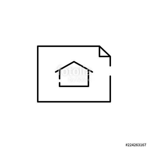 500x500 House Plan, Drawing Icon Element Of Construction For Mobile