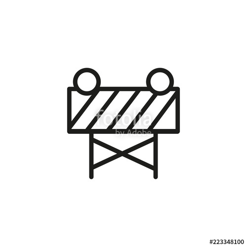 500x500 Construction Warning Board Line Icon Roadwork, Construction Site