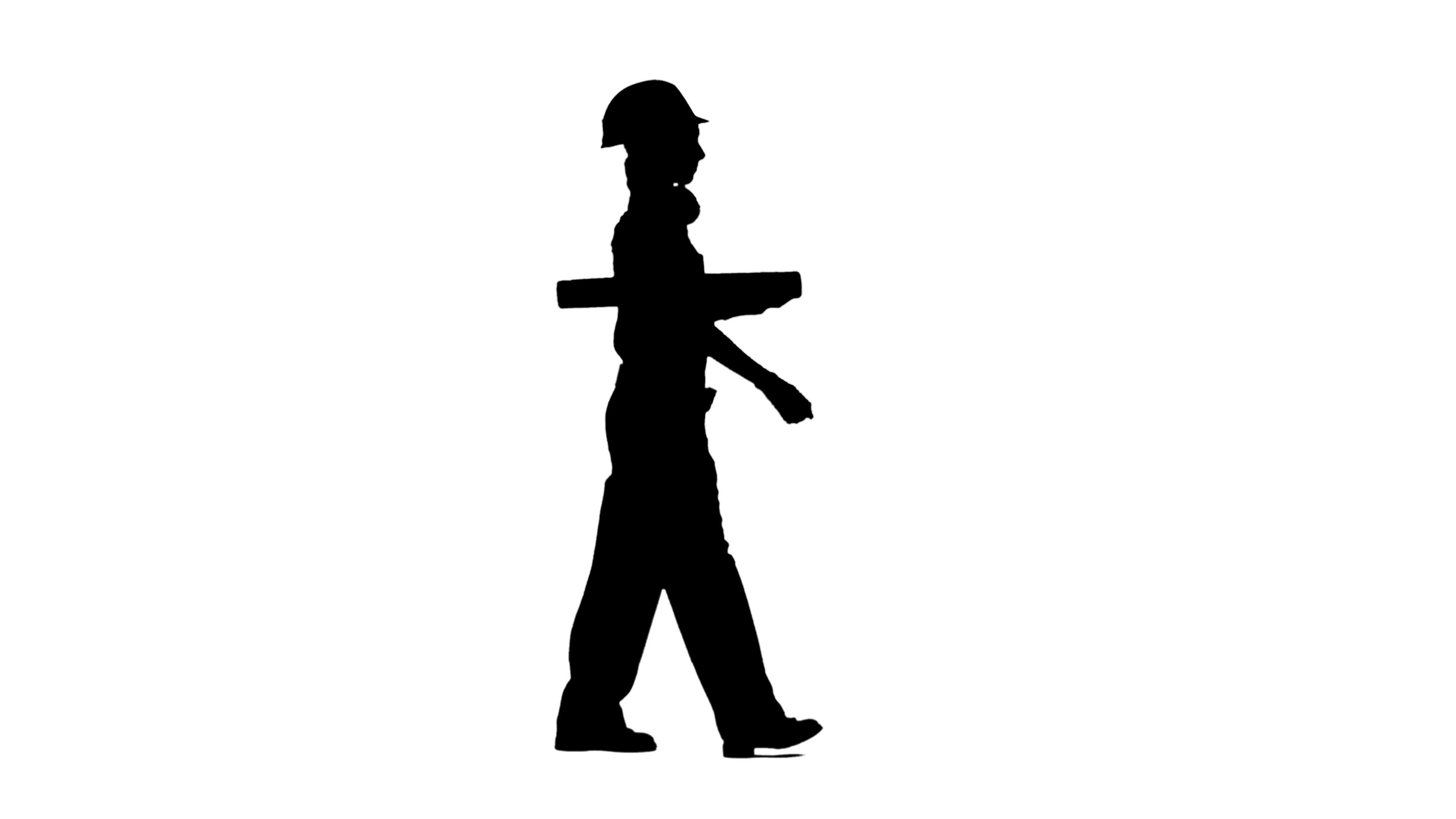 3840x2160 Designer Of The Construction Site Carries A Drawing Silhouette