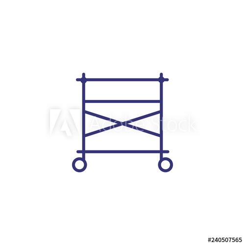 500x500 Scaffolding Line Icon Frame, Stage, Climbing Construction