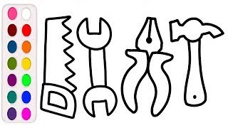 320x180 Coloring Construction Tools Painting And Drawing For Kids