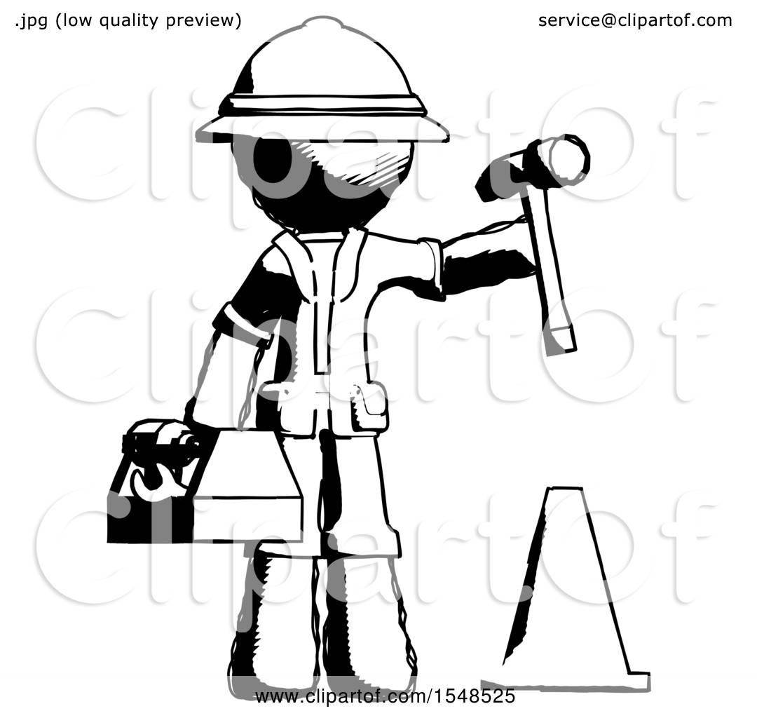 1080x1024 Ink Explorer Ranger Man Under Construction Concept, Traffic Cone