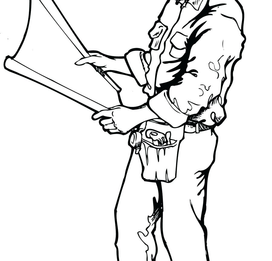 900x864 Construction Worker Coloring