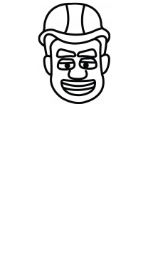 215x382 How To Draw A Construction Worker, Occupations, Easy Step