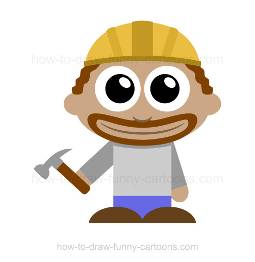 500x513 How To Draw A Construction Worker