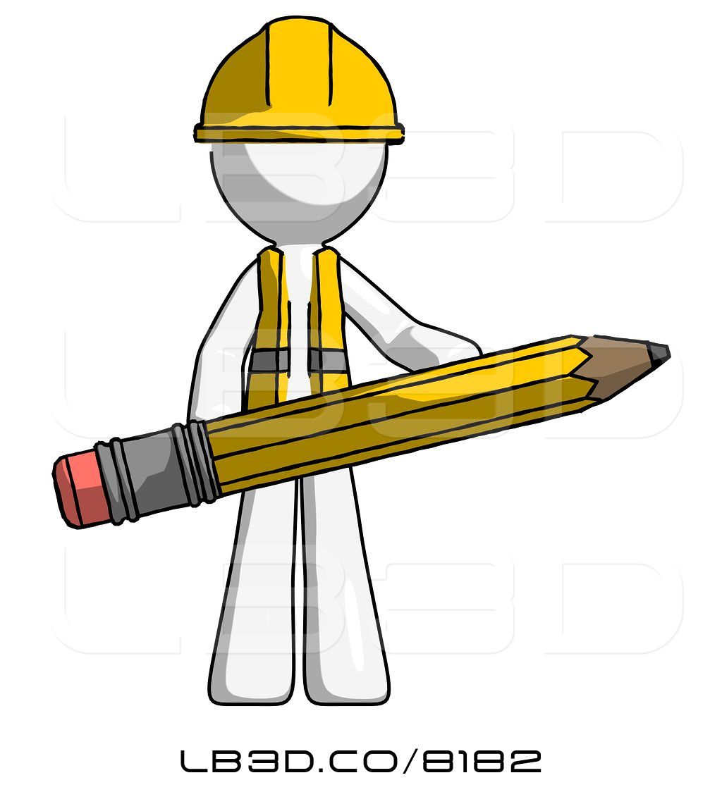 1024x1124 Illustration Of White Construction Worker Contractor Guy Writer