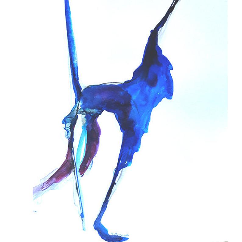 794x794 contemporary dancer drawing abstractblue expressive etsy
