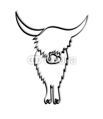 346x400 Minimalistic Continuous One Line Drawing Of A Highland Cow Vector
