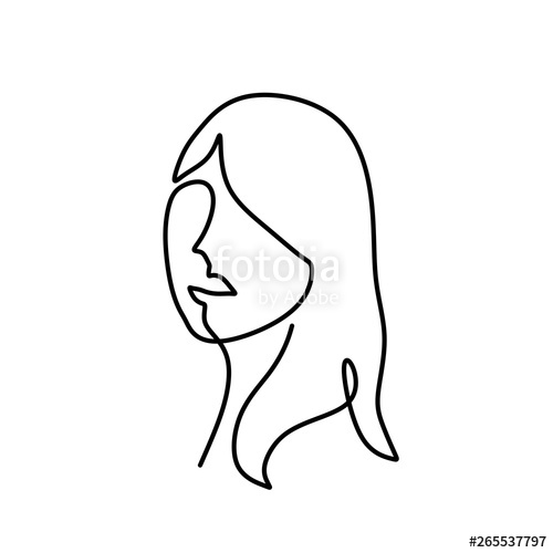 500x500 Abstract Face Continuous One Line Drawing Vector Illustration
