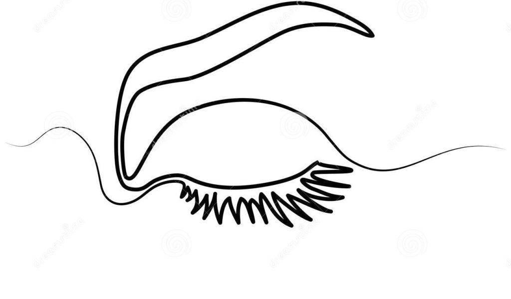 1024x600 continuous line drawing eye woman eye make up stock vector