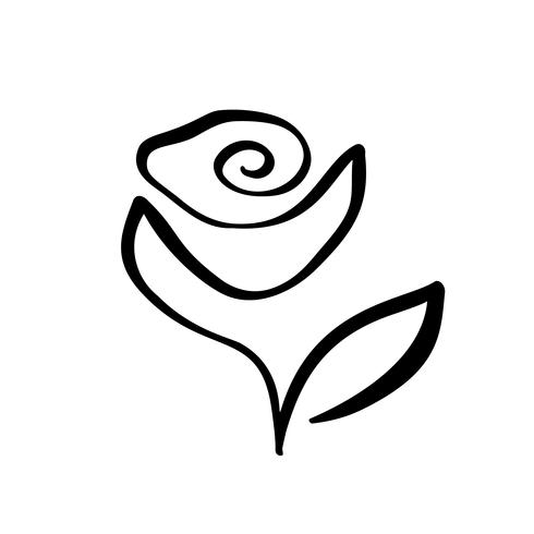 490x490 rose flower concept logo cosmetic continuous line hand drawing