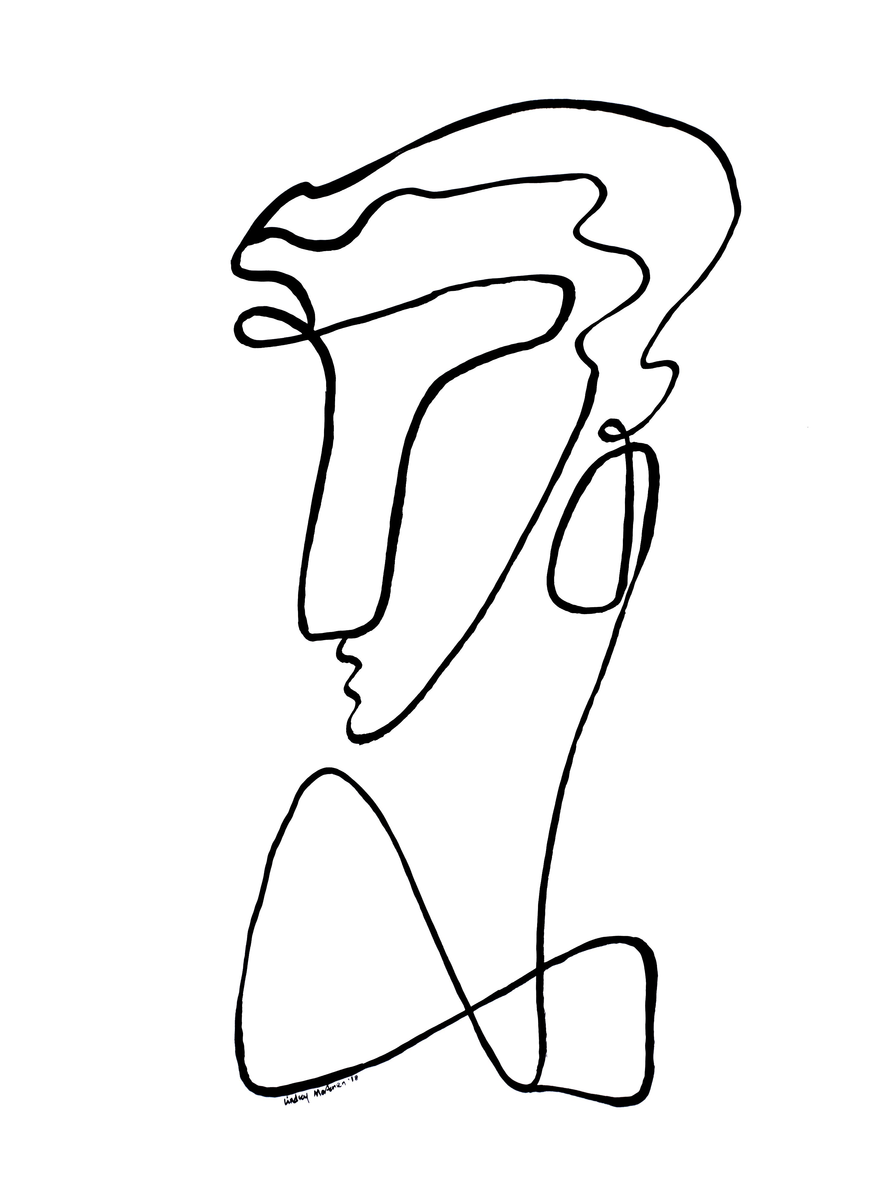 2971x3957 ink contour drawing illustration drawings, ink