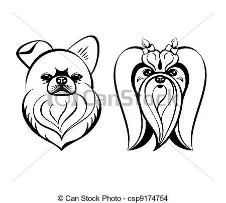 450x405 maltese dogs maltese dog heads contour drawing isolated