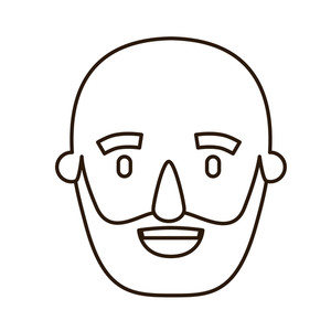 300x300 Sketch Contour Caricature Old Bald Man Bearded Vector Illustration