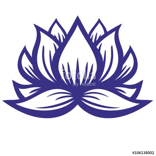 500x500 Lotus Flower Isolated Contour Drawing Stock Image And Royalty