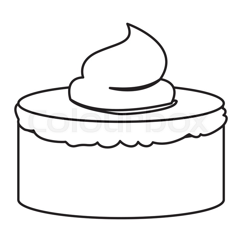 800x800 Sketch Contour Of Hand Drawing Cake Stock Vector Colourbox