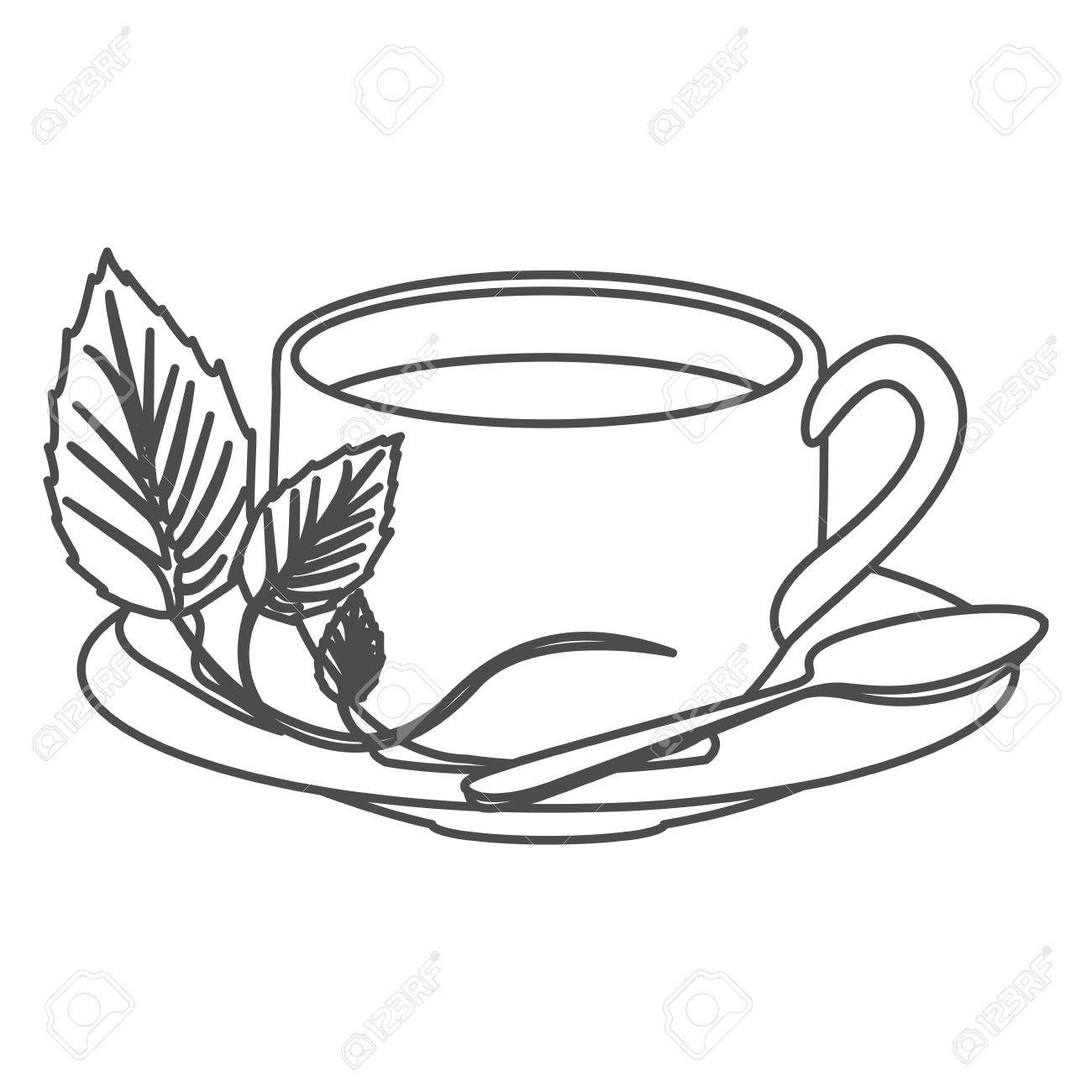 1300x1300 Drawn Tea Cup Contour Line