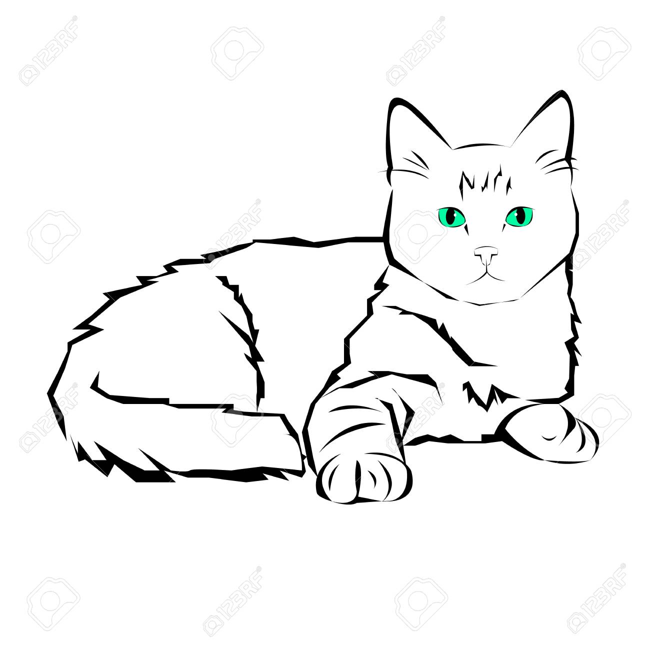 1300x1300 Huge Collection Of 'cat Contour Drawing' Download More Than