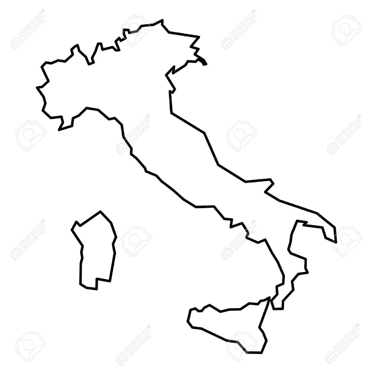 1300x1300 italy outline simple contour map of italy black outline