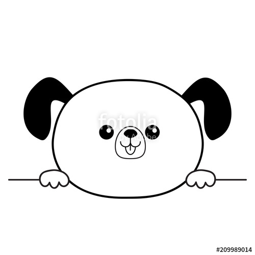 500x500 Dog Happy Face Head Silhouette Icon Hands Paw Holding Contour