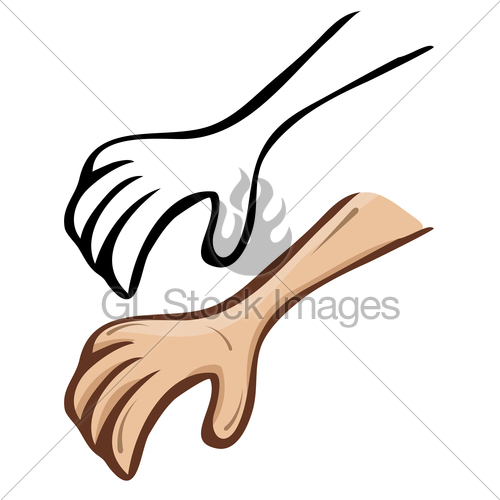 500x500 Vector Cartoon Hand A Set Of Contour And Painted Gl Stock Images