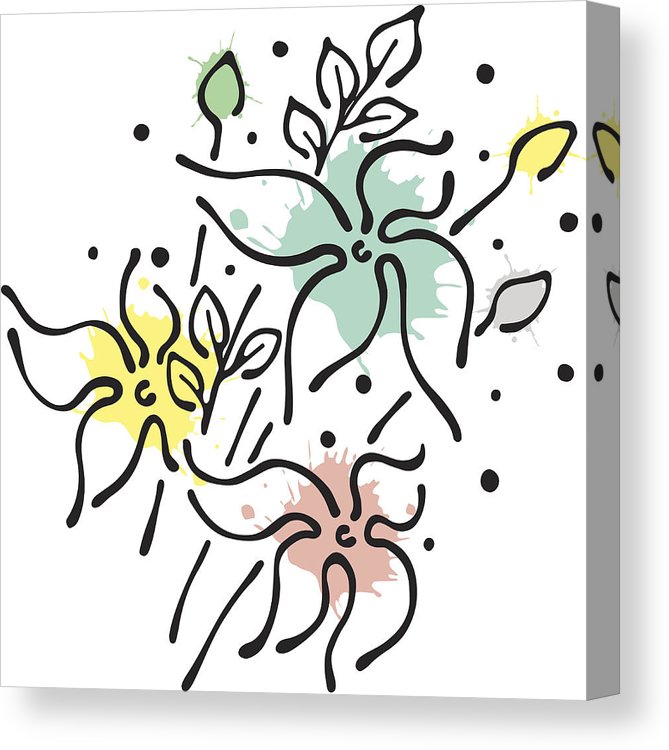 669x750 Vector Floral Illustration Bouquet With Flowers, Leaves