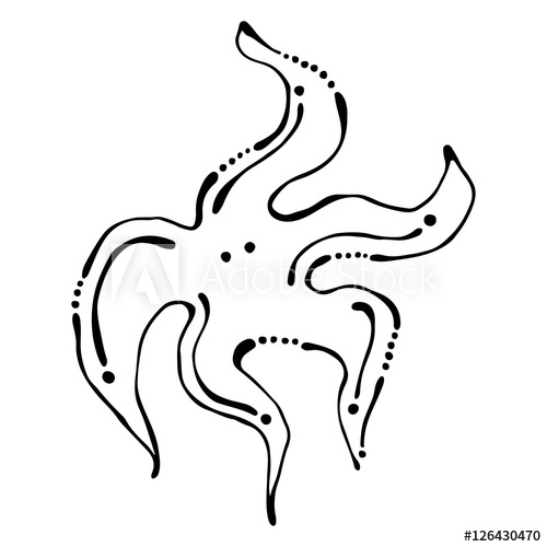 500x500 Vector Black And White Illustration Starfish Isolated