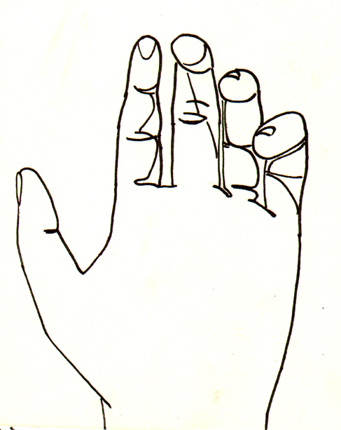 487x613 Contour Line Drawing Hand Med Fromaplane