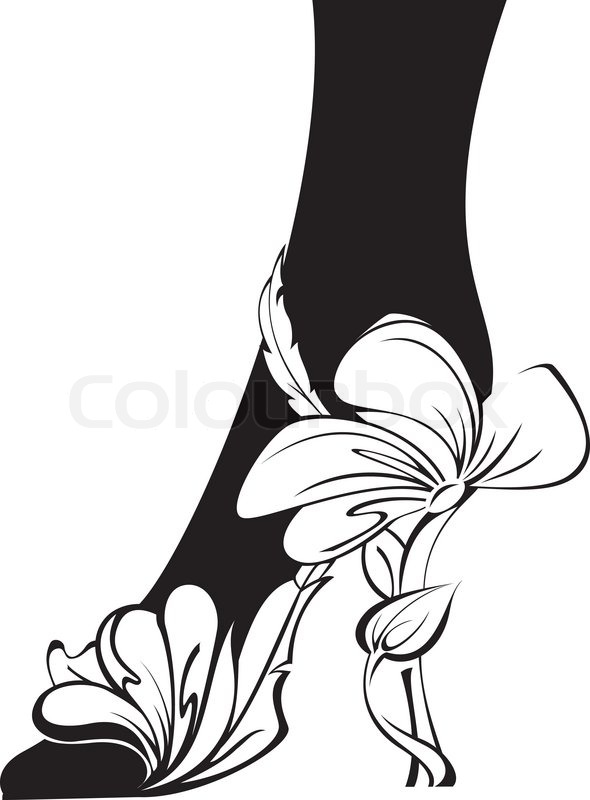 590x800 Black And White Contour Eco Shoe Stock Vector Colourbox