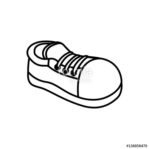 500x500 Monochrome Contour With Sport Shoe Vector Illustration Stock