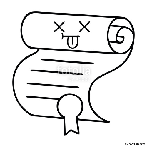 500x500 Line Drawing Cartoon Contract Stock Image And Royalty Free Vector