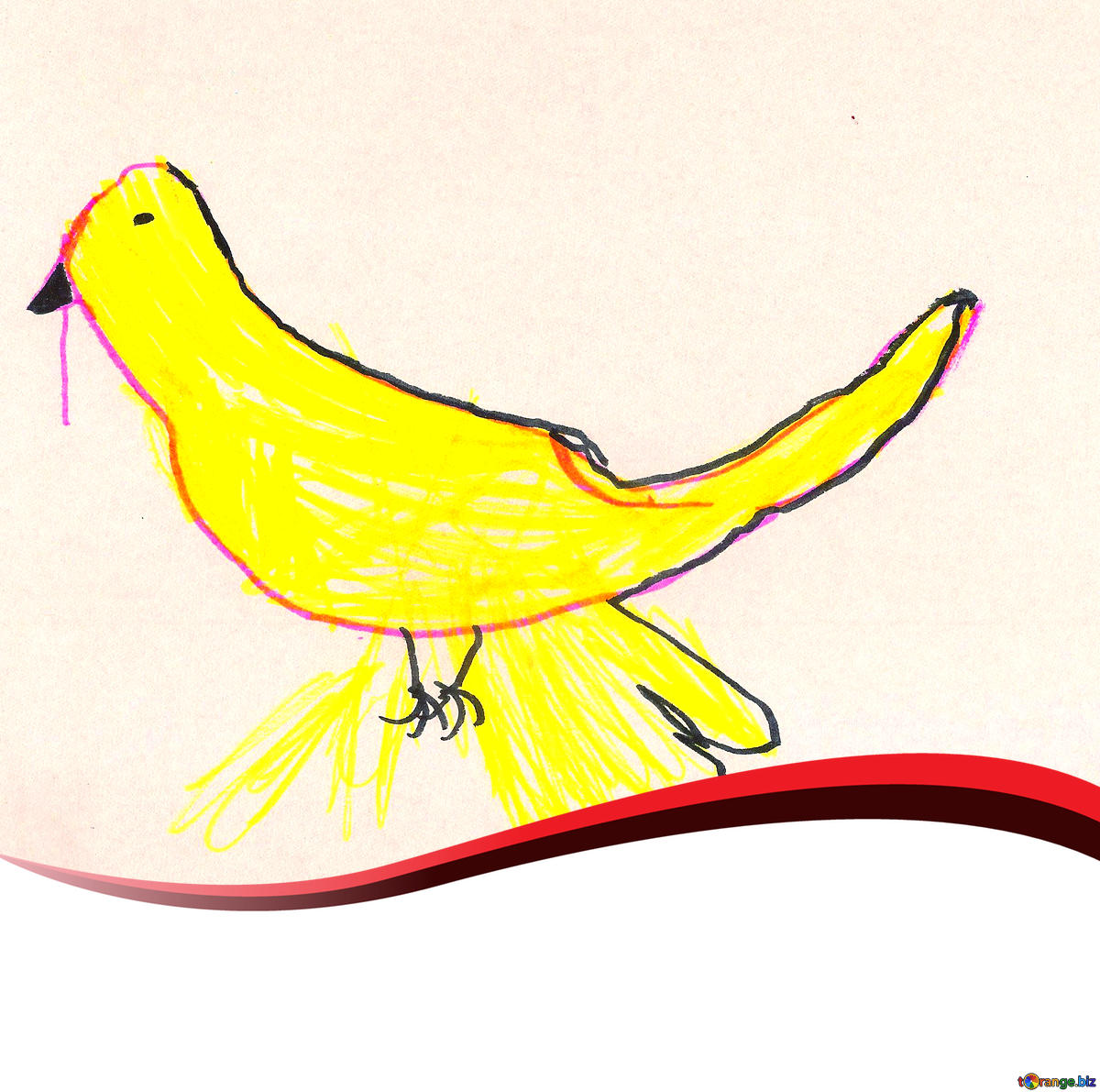 1200x1191 Download Free Picture Children's Drawing Bird On Cc