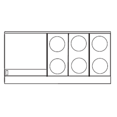400x400 imperial stainless steel six round elements griddle two convection