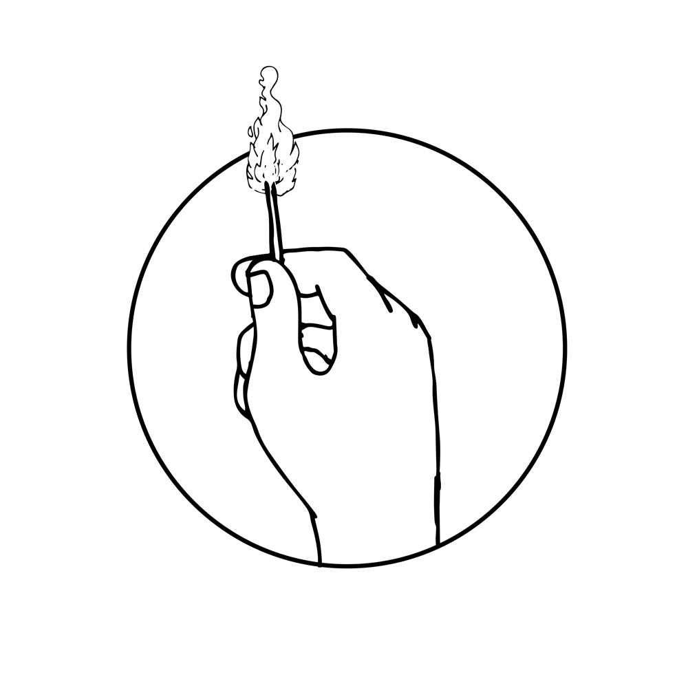 1000x1000 Hand Holding Burning Matchstick Drawing On Behance
