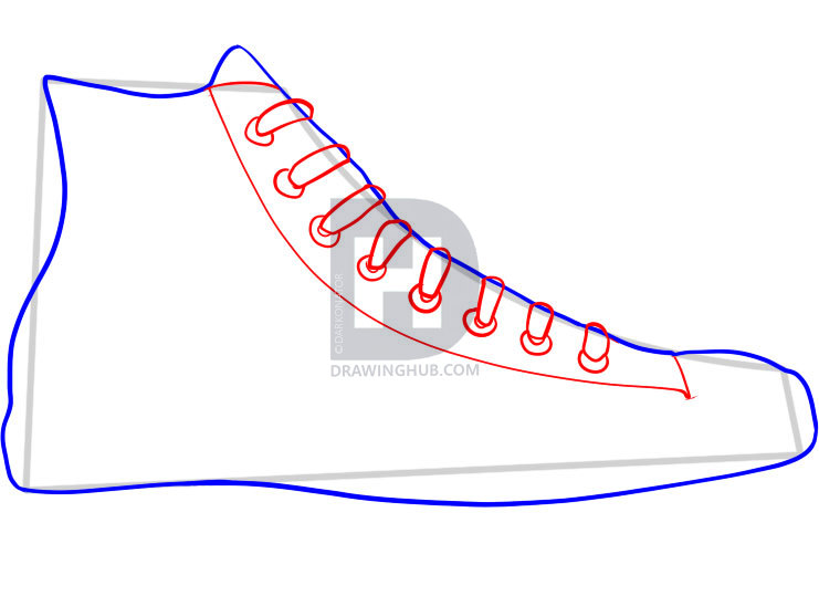 741x539 How To Draw Converse, How To Draw Chuck Taylors, Step