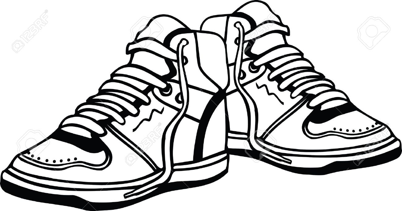 1300x685 Converse Drawing Rubber Shoe For Free Download