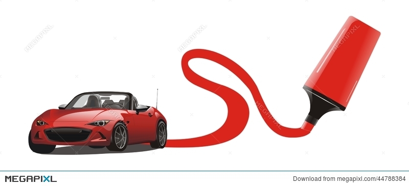 800x365 Vector Of Red Sport Car Drawing Illustration
