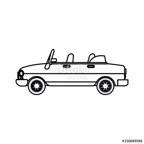 500x500 car transport convertible gasoline comic line vector illustration