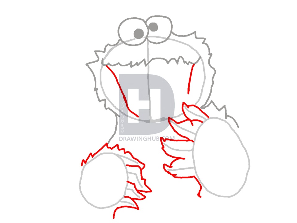 960x720 How To Draw Cookie Monster, Step