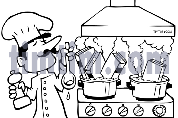 571x379 Free Drawing Of Cook Books Bw From The Category Cooking Food