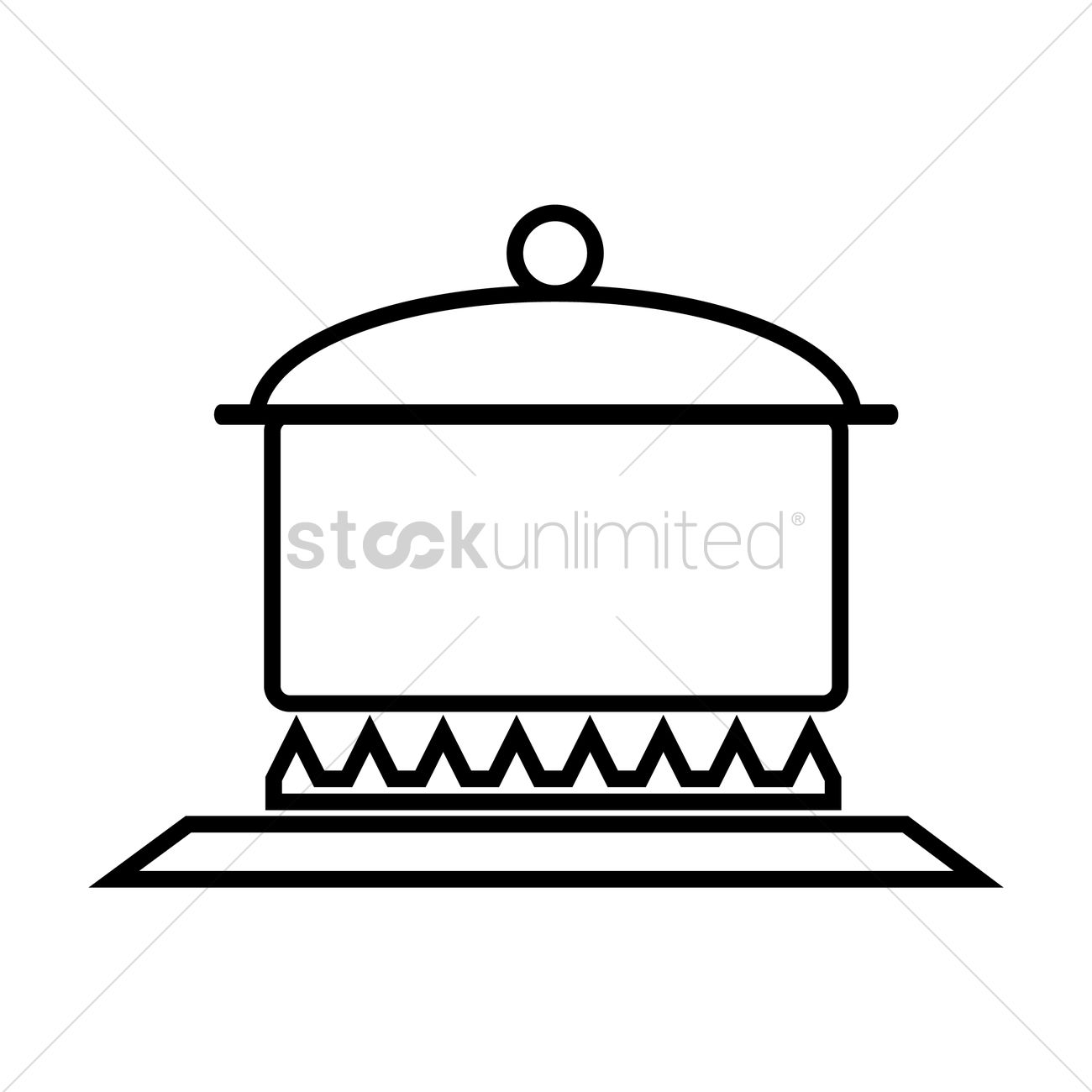 1300x1300 Cooking Pot On Stove Vector Image