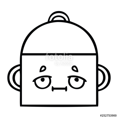 500x500 Line Drawing Cartoon Cooking Pot Stock Image And Royalty Free