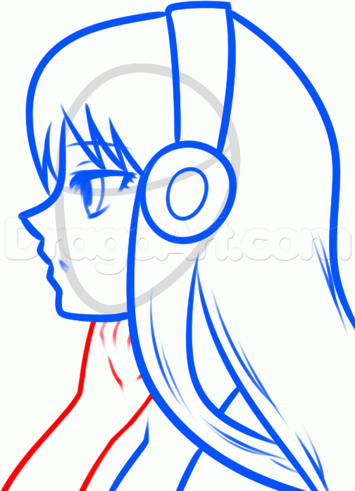 504x696 How To Draw An Anime Music Girl, Step