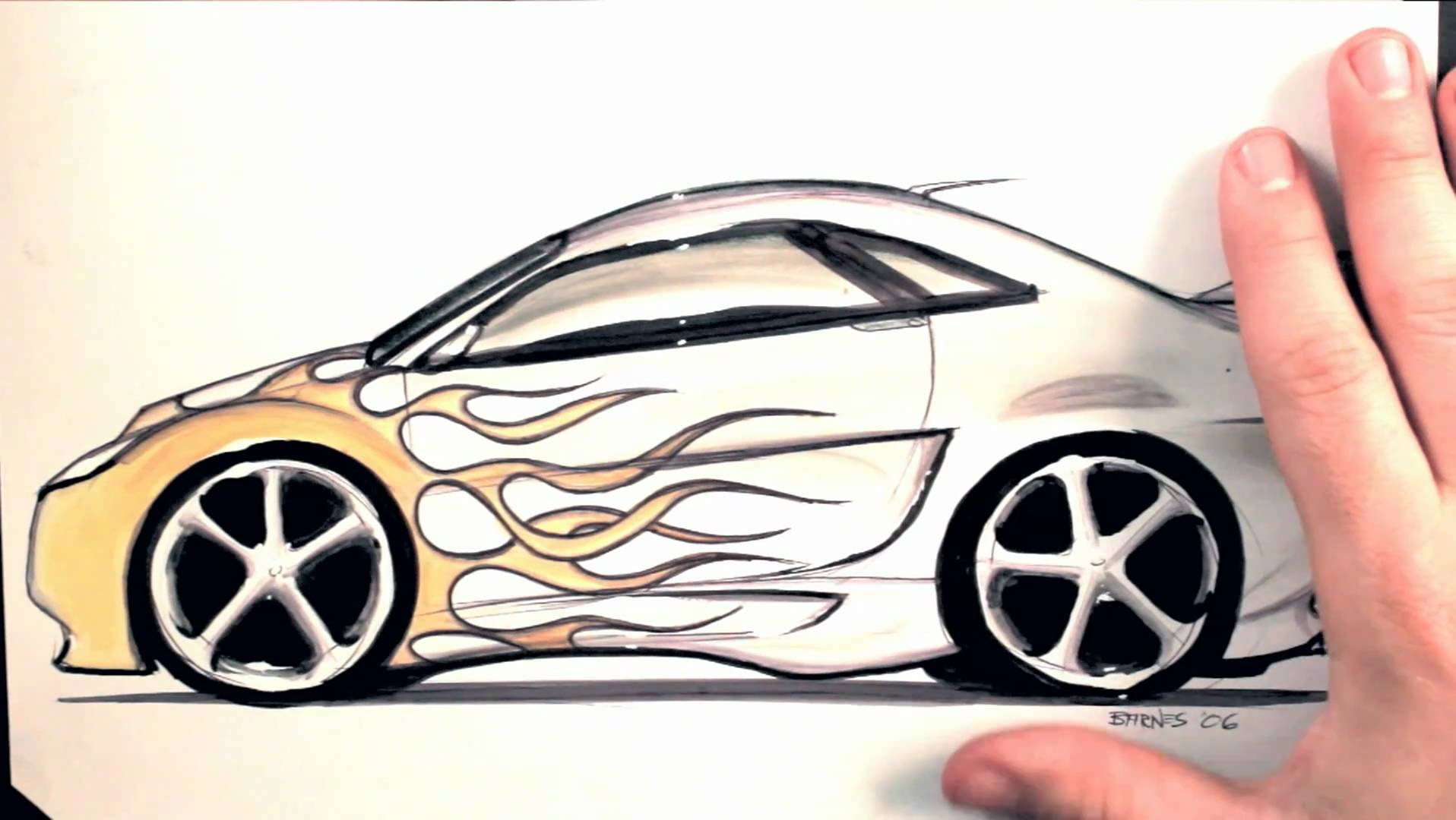 1916x1080 Cool Car Drawings Step