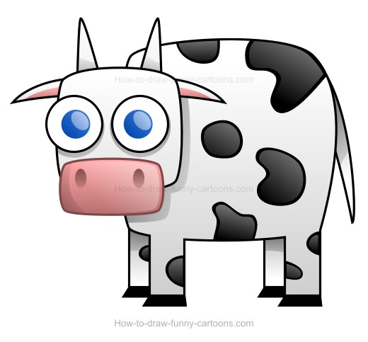 520x483 How To Draw A Cartoon Cow