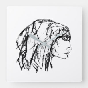 307x307 Black And White Drawing Clocks Zazzle Ca